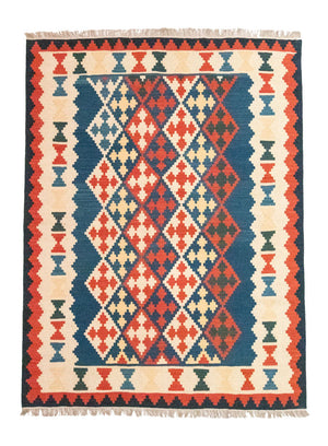 Kelim Carpet - orientalisk matta - 240 x 185 cm - blå