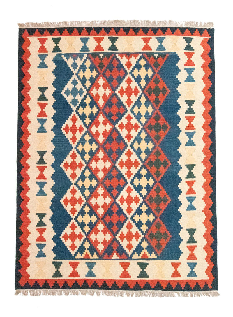 Kelim Carpet - orientalisk matta - 240 x 185 cm - blå