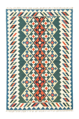 Kelim Carpet - orientalisk matta - 250 x 165 cm - blå