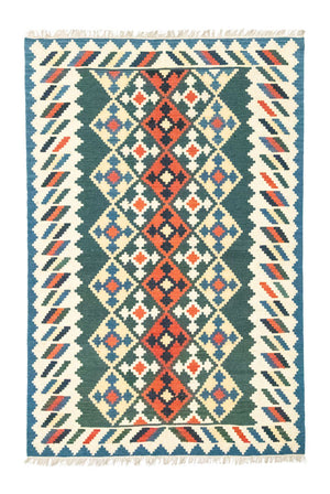Kelim Carpet - orientalisk matta - 250 x 165 cm - blå