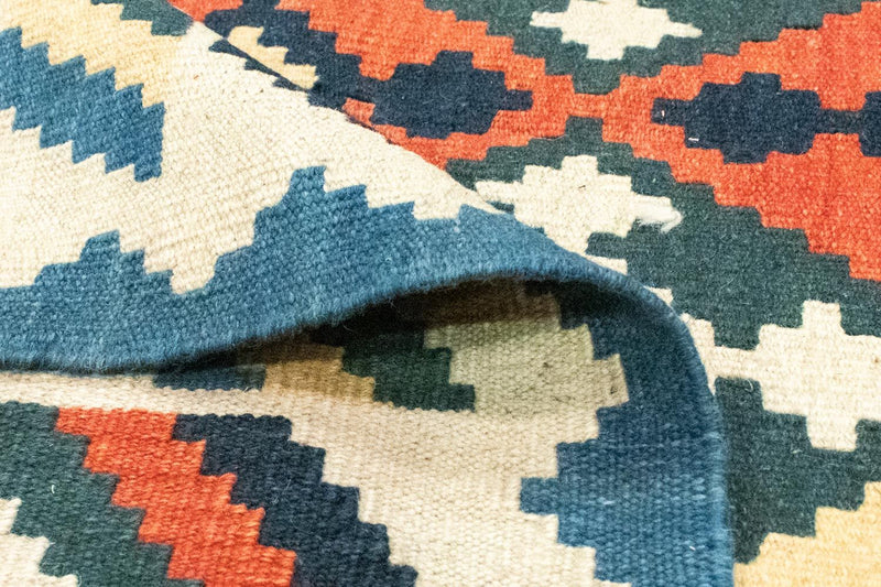 Kelim Carpet - orientalisk matta - 250 x 165 cm - blå