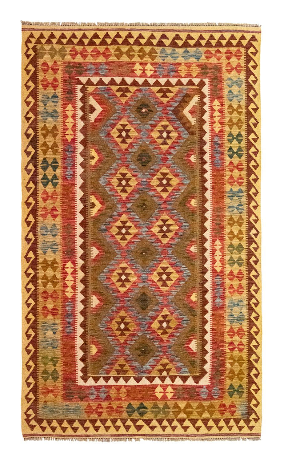 Kelim Carpet - orientalisk matta - 256 x 151 cm - brun
