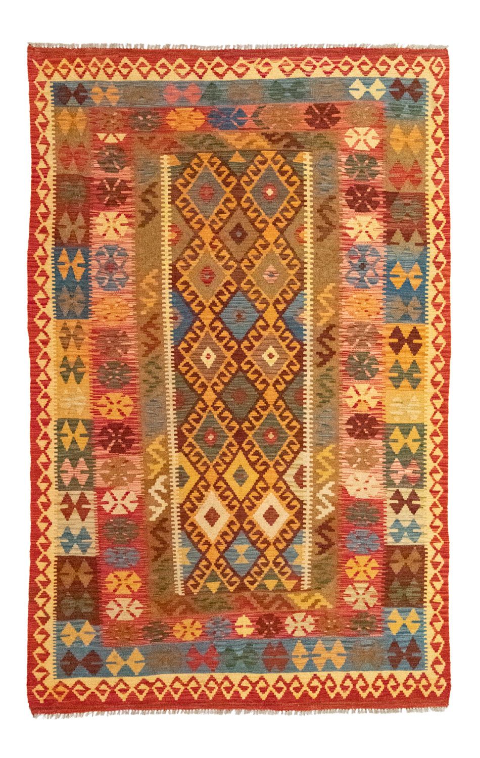 Kelim Carpet - orientalisk matta - 259 x 161 cm - orange