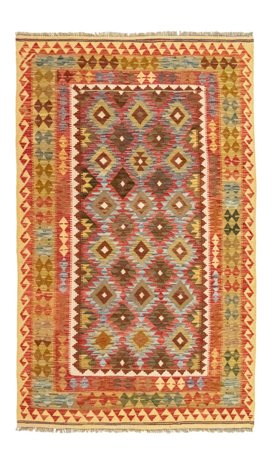 Kelim Carpet - orientalisk matta - 255 x 153 cm - orange