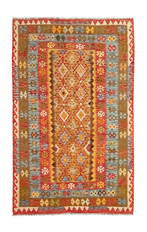 Kelim Carpet - orientalisk matta - 252 x 162 cm - guld