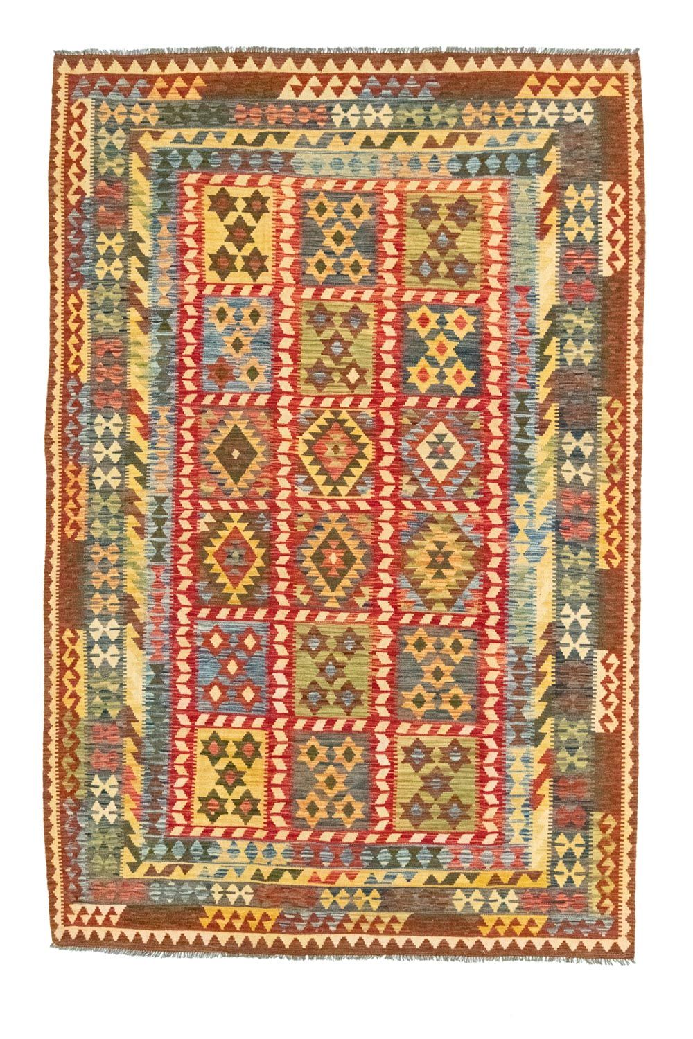 Kelim Carpet - orientalisk matta - 314 x 208 cm - flerfärgad