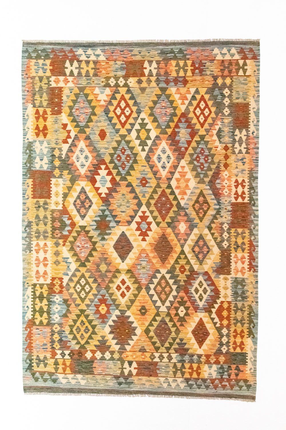 Kelim Carpet - orientalisk matta - 296 x 197 cm - flerfärgad