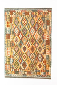 Kelim Carpet - orientalisk matta - 296 x 197 cm - flerfärgad