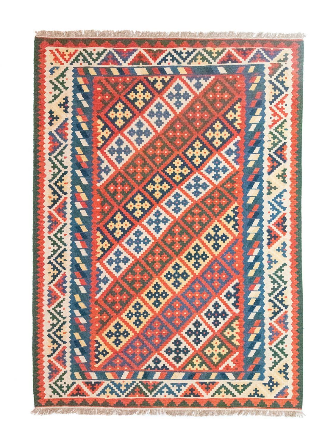 Kelim Carpet - orientalisk matta - 300 x 208 cm - orange