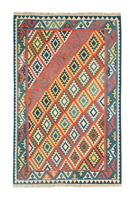 Kelim Carpet - orientalisk matta - 300 x 208 cm - orange