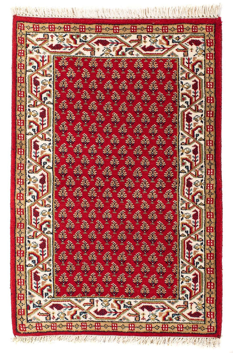 Orientalisk matta - Mir - Indus - 90 x 60 cm - mörkröd