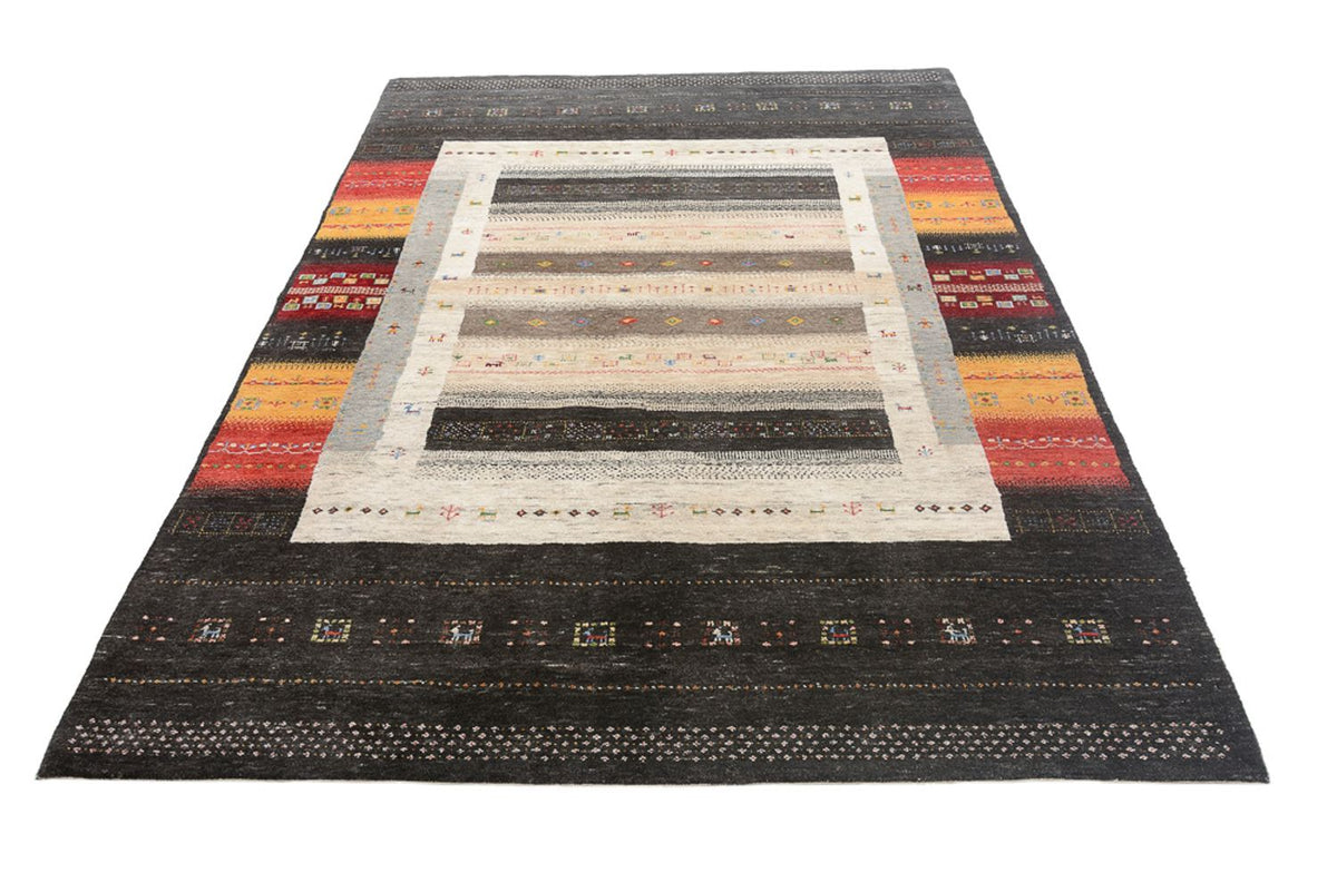 Gabbeh-mattan - Loribaft Indus - 241 x 175 cm - flerfärgad