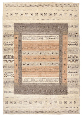 Gabbeh-mattan - Loribaft Indus - 201 x 140 cm - mörk beige