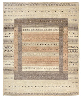 Gabbeh-mattan - Loribaft Indus - 302 x 248 cm - mörk beige