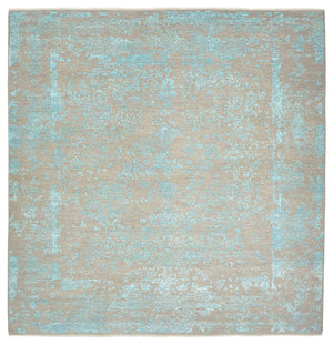 Designermatta kvadrat  - 308 x 303 cm - ljusblå