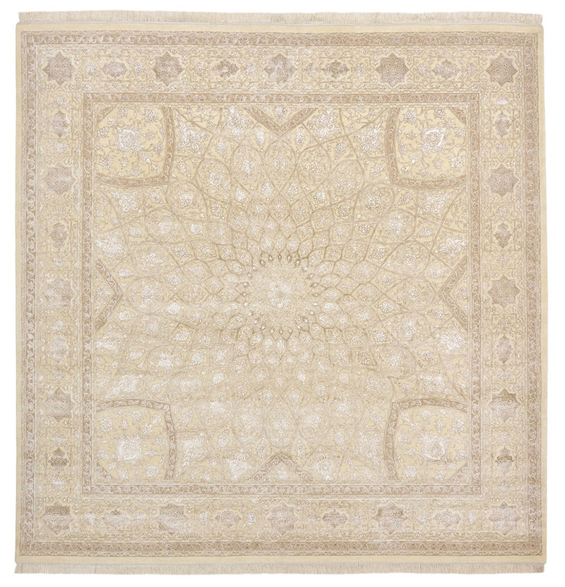 Oriental Carpet kvadrat  - 251 x 249 cm - mörk beige