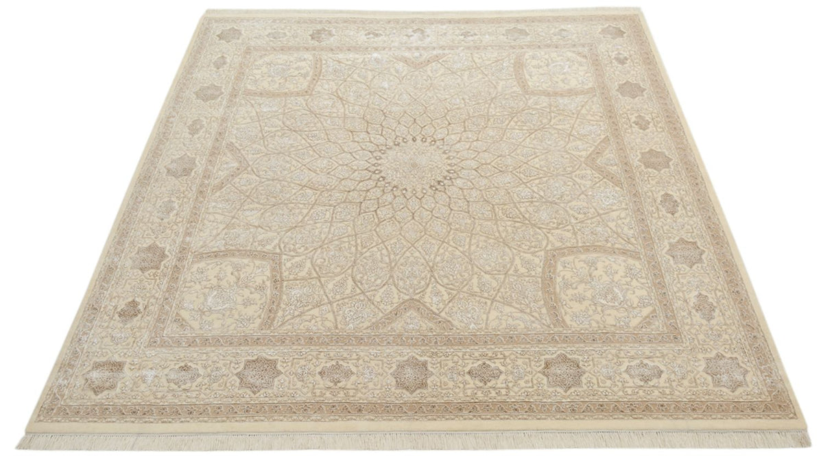 Oriental Carpet kvadrat  - 251 x 249 cm - mörk beige