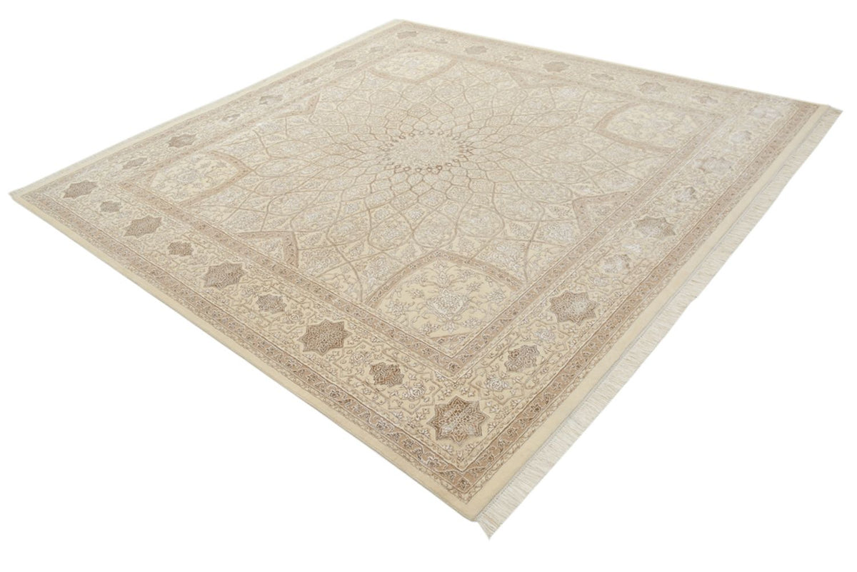 Oriental Carpet kvadrat  - 251 x 249 cm - mörk beige