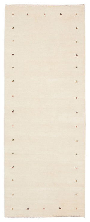Runner Gabbeh-mattan - Loribaft Indus - 334 x 128 cm - grädde