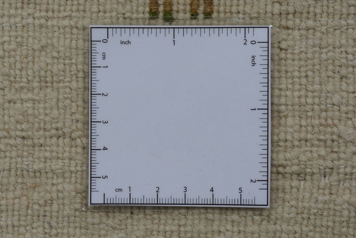 Runner Gabbeh-mattan - Loribaft Indus - 334 x 128 cm - grädde