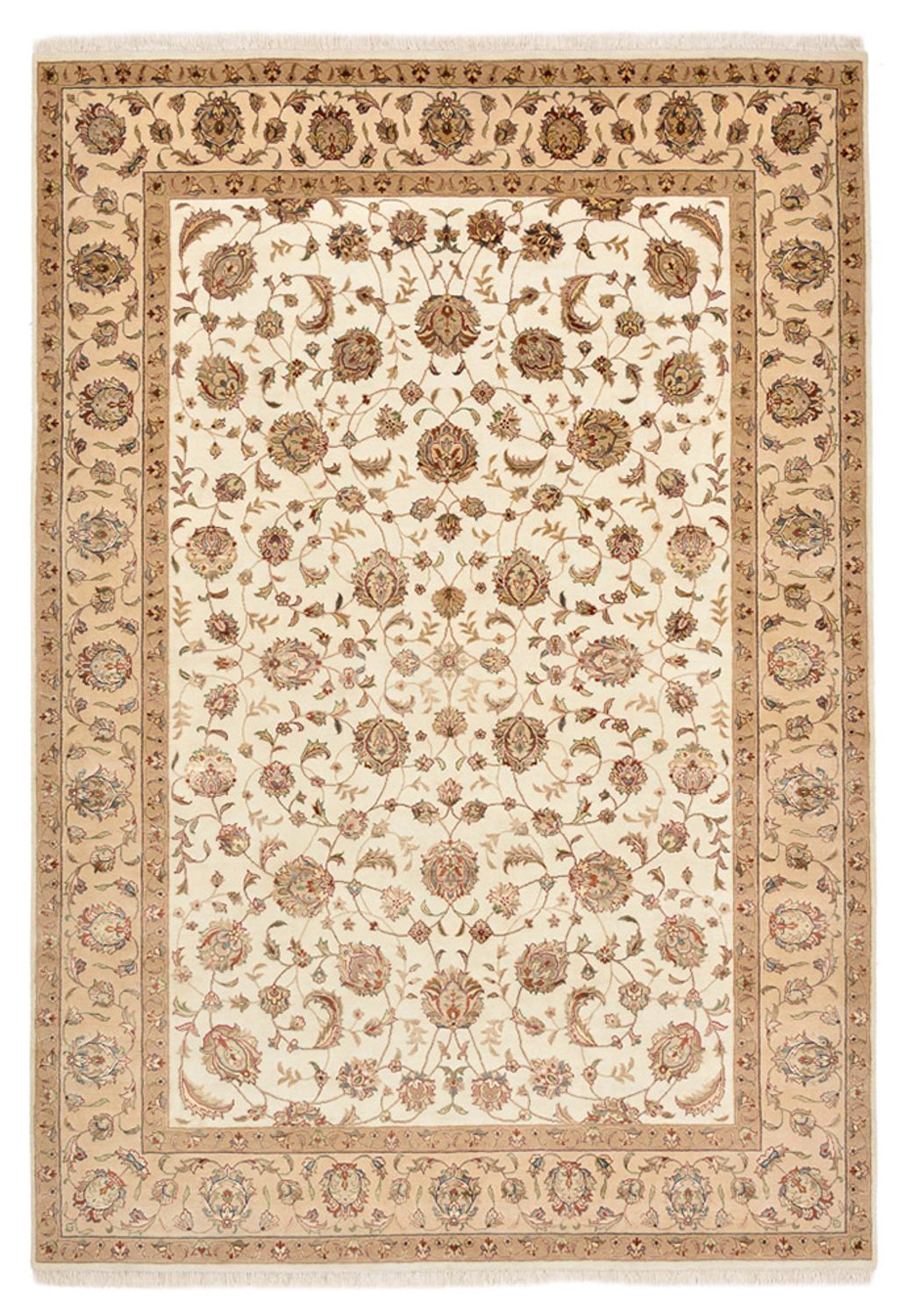 Orientaliska mattor - Tabriz - 241 x 167 cm - ljusbeige