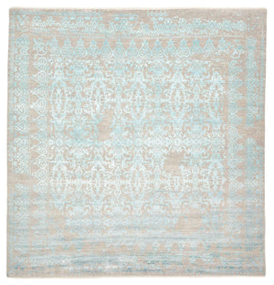 Designermatta kvadrat  - 309 x 301 cm - ljusblå