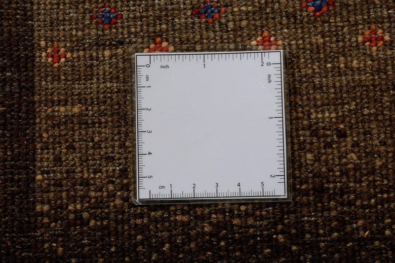 Runner Gabbeh-mattan - Loribaft Indus - 306 x 80 cm - mörk beige