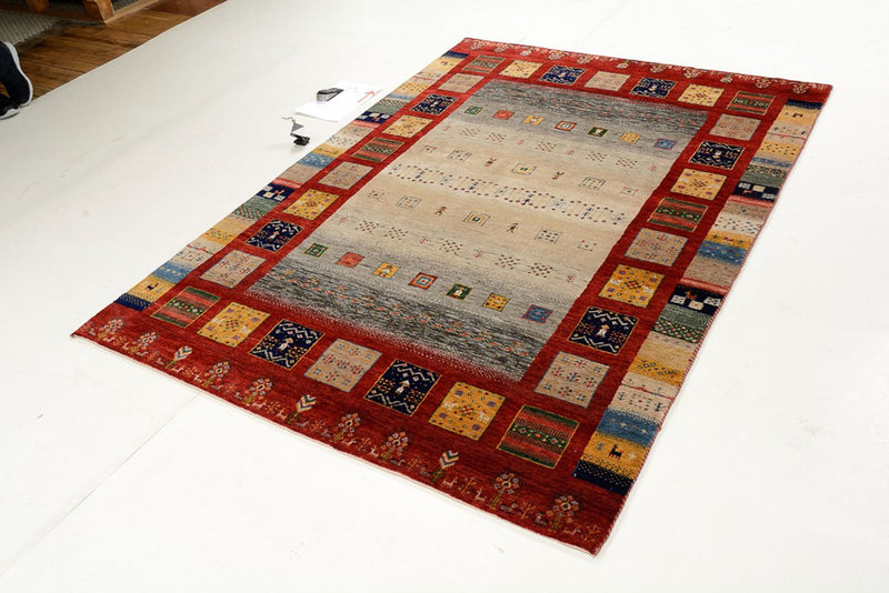 Gabbeh-mattan - Loribaft Indus - 204 x 150 cm - flerfärgad