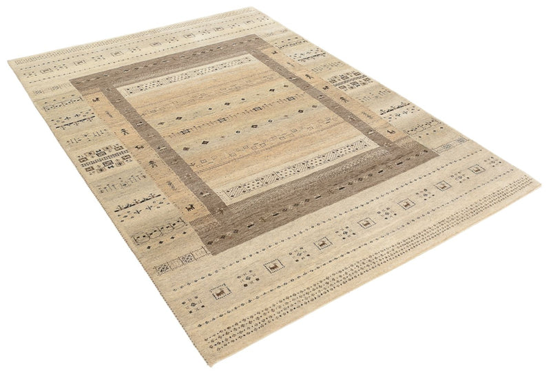 Gabbeh-mattan - Loribaft Indus - 203 x 146 cm - mörk beige