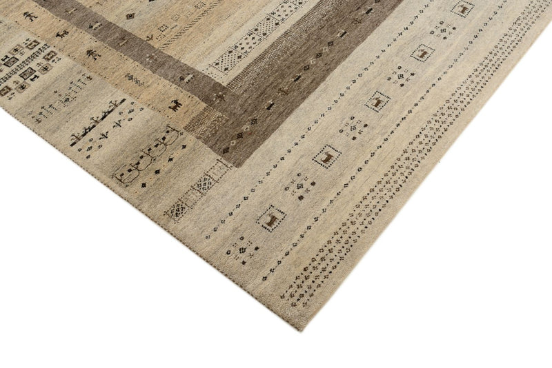 Gabbeh-mattan - Loribaft Indus - 203 x 146 cm - mörk beige