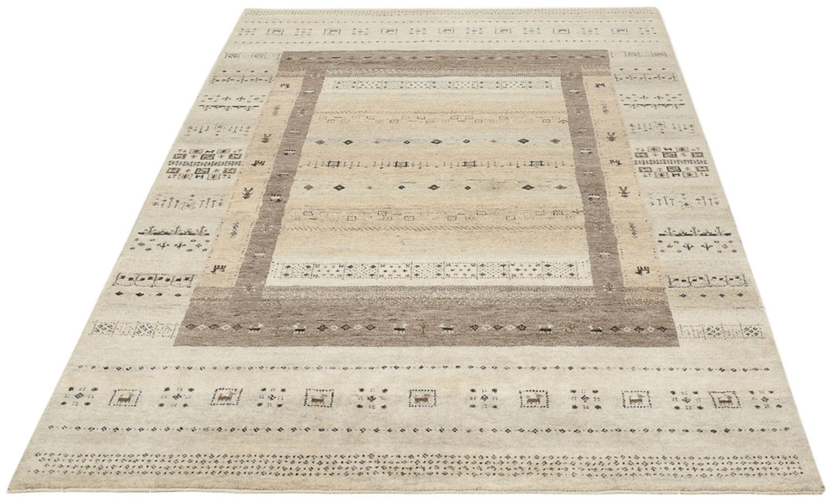 Gabbeh-mattan - Loribaft Indus - 203 x 146 cm - mörk beige