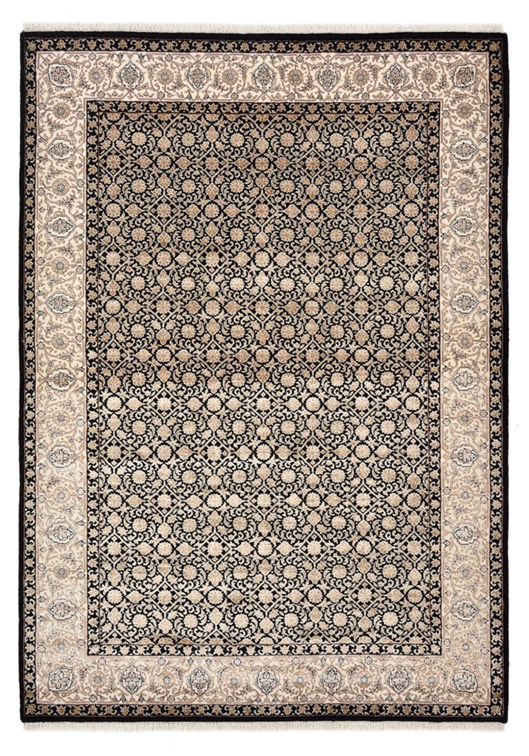 Orientaliska mattor - Bijar - Indus - 203 x 144 cm - mörk beige
