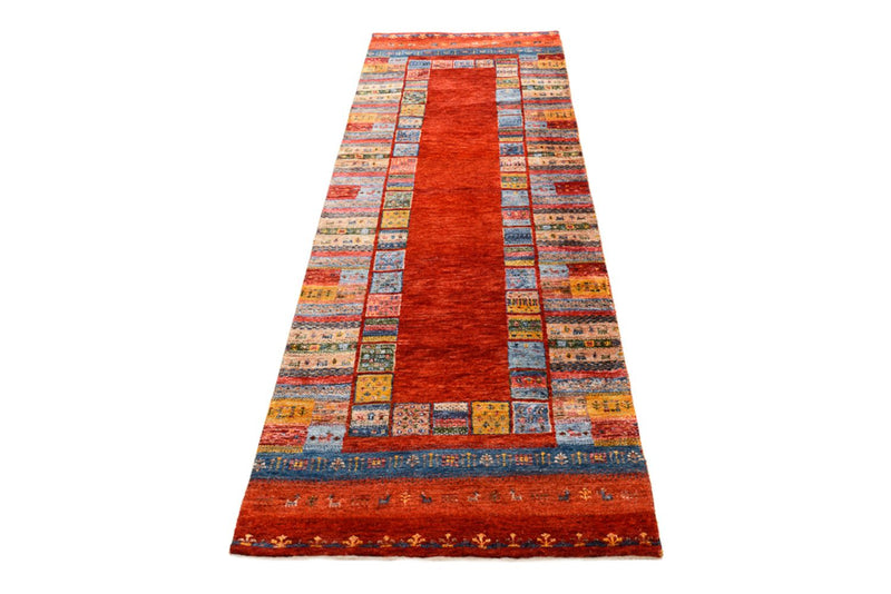 Runner Gabbeh-mattan - Loribaft Indus - 249 x 82 cm - flerfärgad