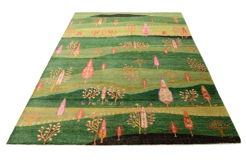 Gabbeh-mattan - Loribaft Indus - 247 x 172 cm - grön