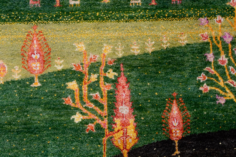 Gabbeh-mattan - Loribaft Indus - 247 x 172 cm - grön