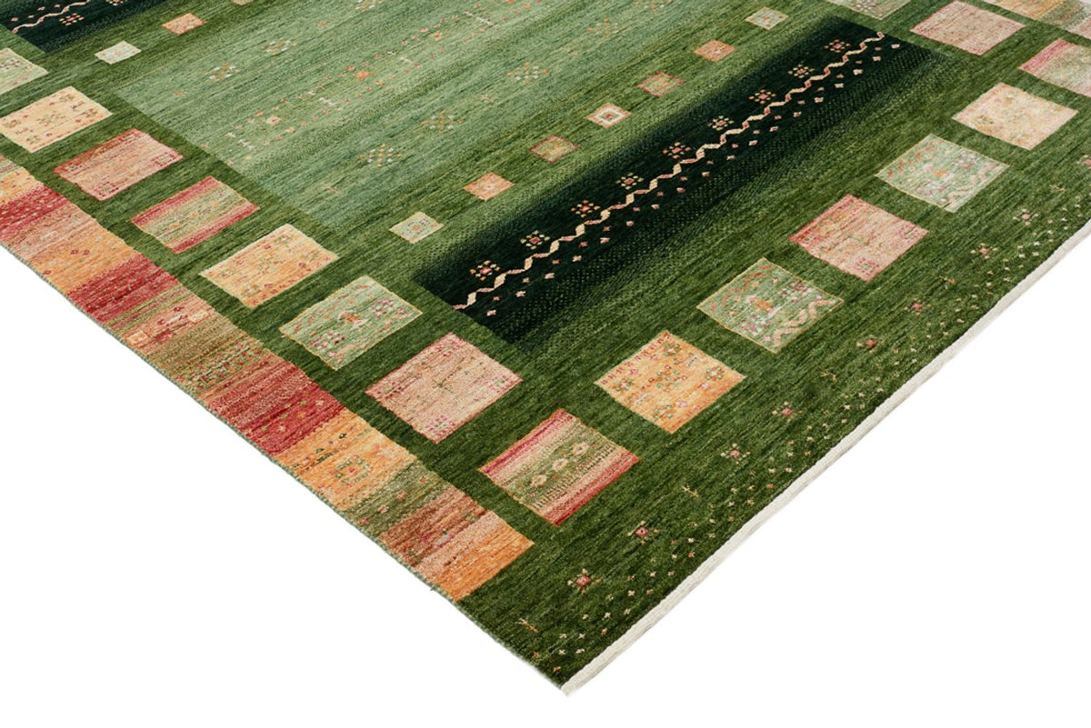 Gabbeh-mattan - Loribaft Indus - 238 x 173 cm - grön