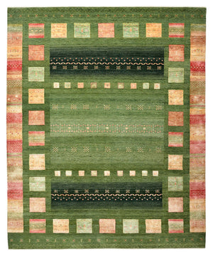 Gabbeh-mattan - Loribaft Indus - 302 x 248 cm - grön