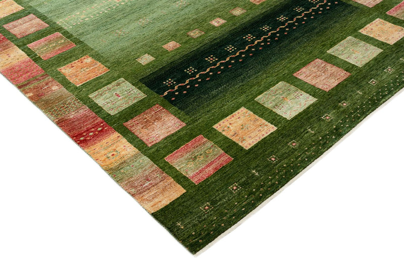 Gabbeh-mattan - Loribaft Indus - 308 x 205 cm - grön