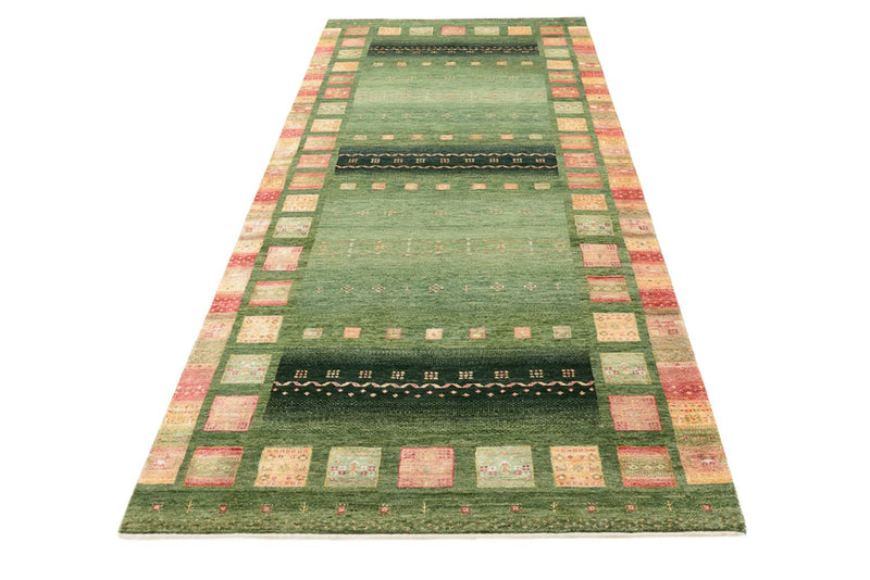Runner Gabbeh-mattan - Loribaft Indus - 301 x 129 cm - flerfärgad