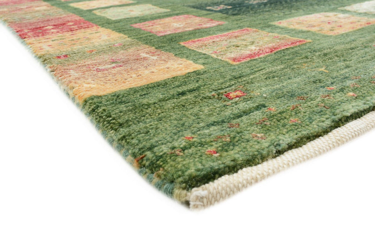 Runner Gabbeh-mattan - Loribaft Indus - 296 x 82 cm - grön