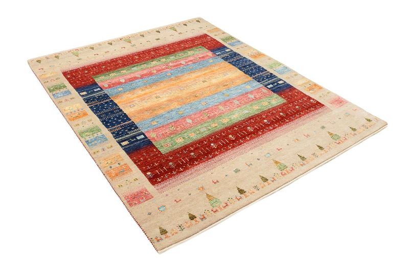 Gabbeh-mattan - Loribaft Indus - 198 x 154 cm - flerfärgad