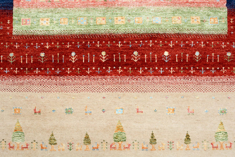 Gabbeh-mattan - Loribaft Indus - 198 x 154 cm - flerfärgad