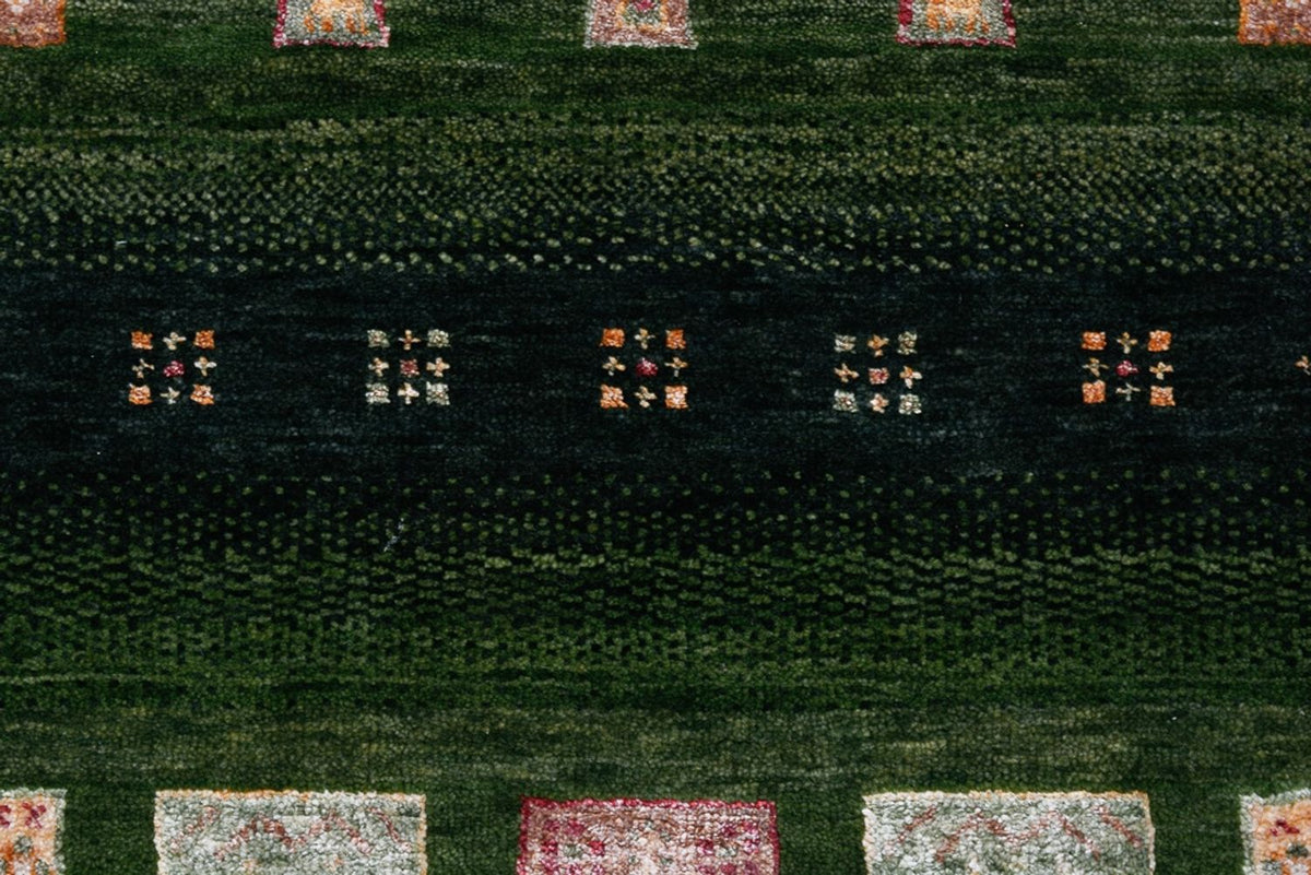 Gabbeh-mattan - Loribaft Indus - 154 x 106 cm - grön