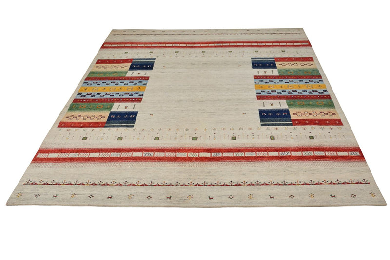 Gabbeh-mattan - Loribaft Indus - 298 x 249 cm - ljusbeige