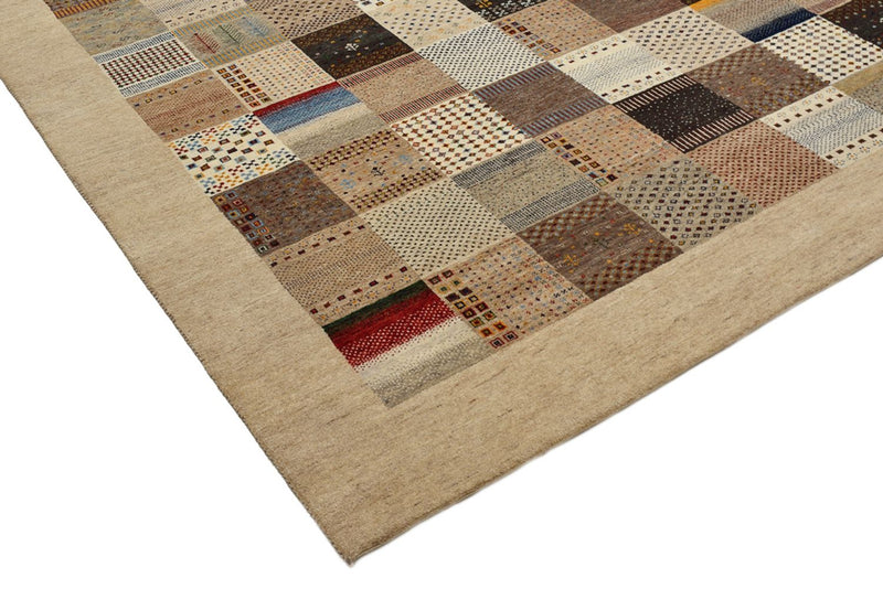 Gabbeh-mattan - Loribaft Indus - 348 x 248 cm - mörk beige