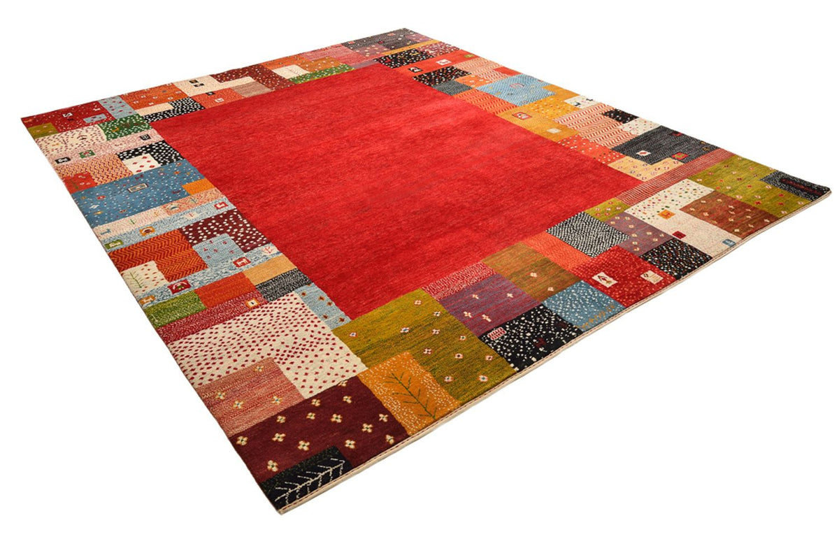 Gabbeh-mattan - Loribaft Indus - 294 x 247 cm - röd