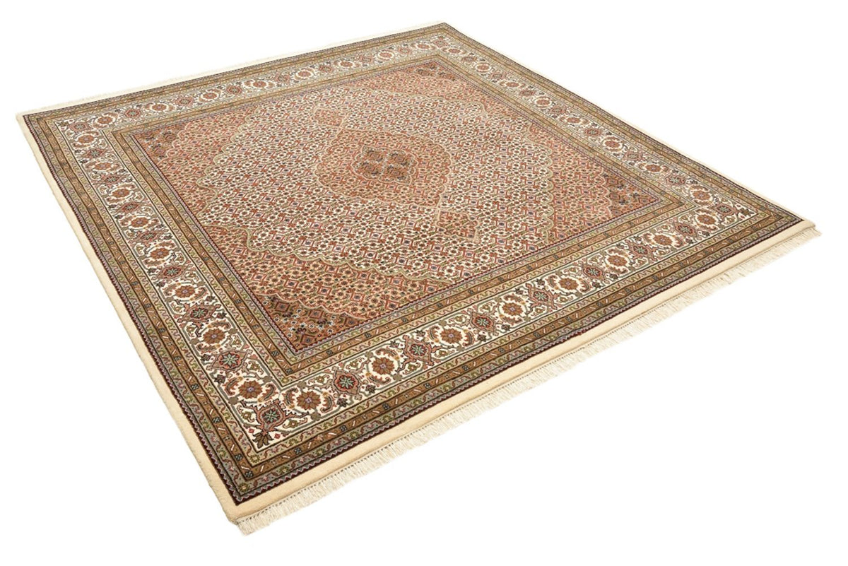 Orientaliska mattor - Tabriz kvadrat  - 203 x 201 cm - mörk beige