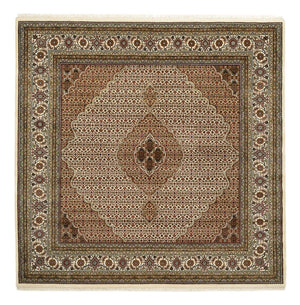Orientaliska mattor - Tabriz kvadrat  - 203 x 201 cm - mörk beige