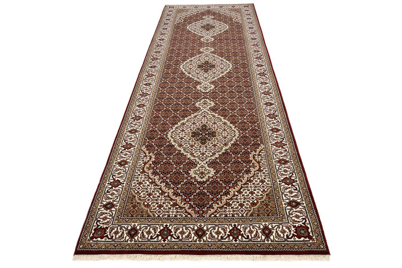 Runner Orientaliska mattor - Tabriz - 362 x 122 cm - ljusbeige