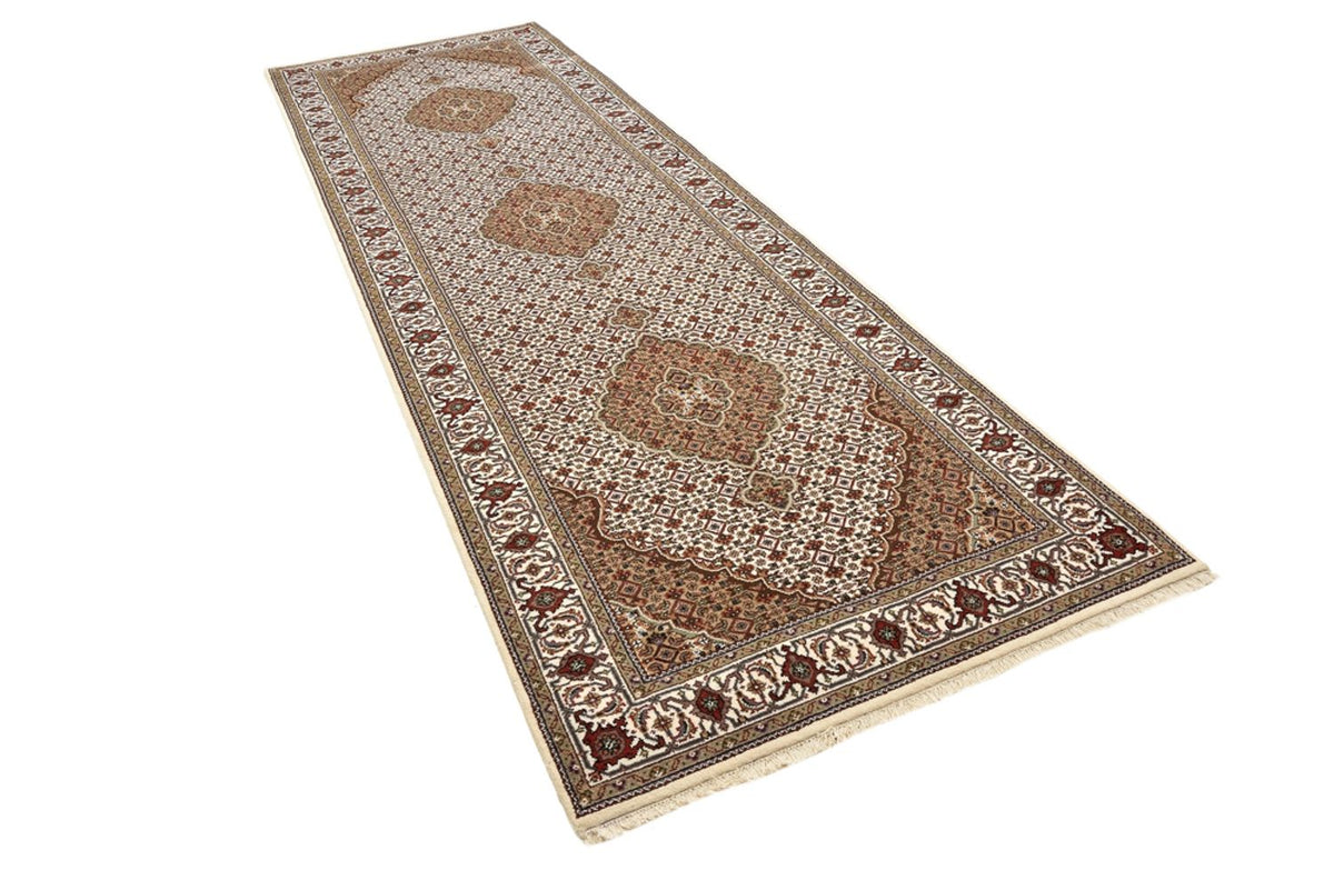 Runner Orientaliska mattor - Tabriz - 372 x 121 cm - ljusbeige